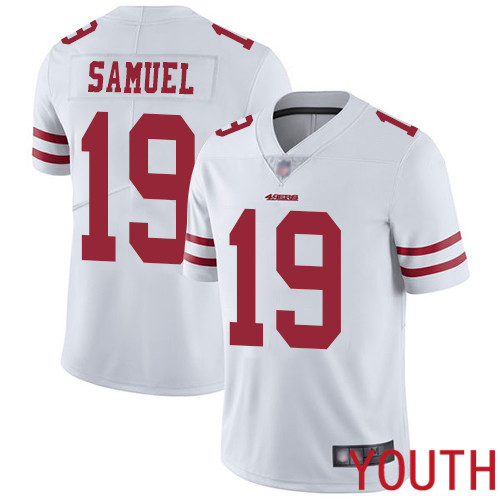 San Francisco 49ers Limited White Youth Deebo Samuel Road NFL Jersey #19 Vapor Untouchable->youth nfl jersey->Youth Jersey